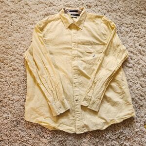 Nautica Mens XXL Yellow Classic Fit Long Sleeve Button‎ Down Shirt